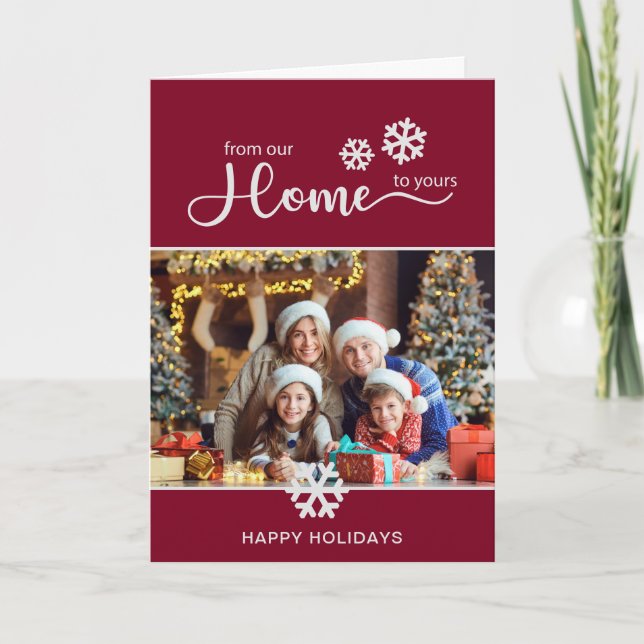 Modern Real Estate Business Photo Christmas Holiday Card (Front)