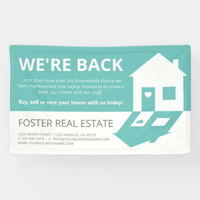 Modern Real Estate Business Reopening Banner (Horizontal)