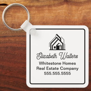 Modern Real Estate Company Customized Realtor Key Ring