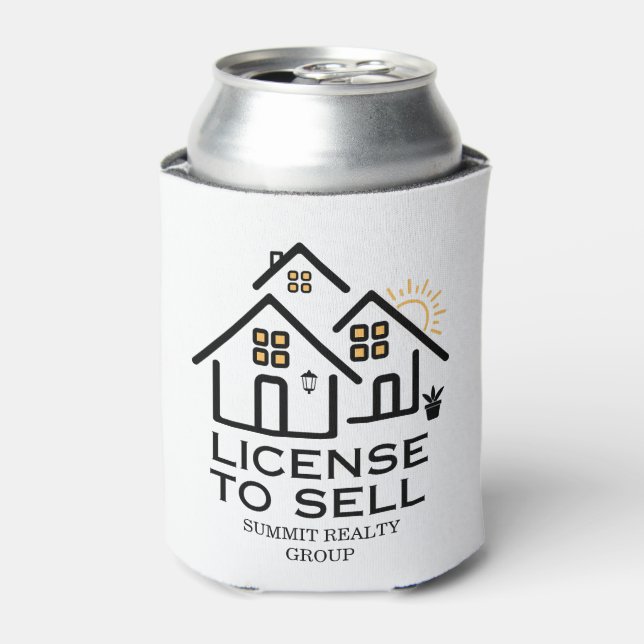 Modern Real Estate License To Sell Drink Can Cooler (Can Front)