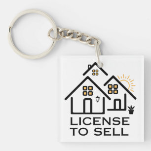 Modern Real Estate License To Sell  Key Ring
