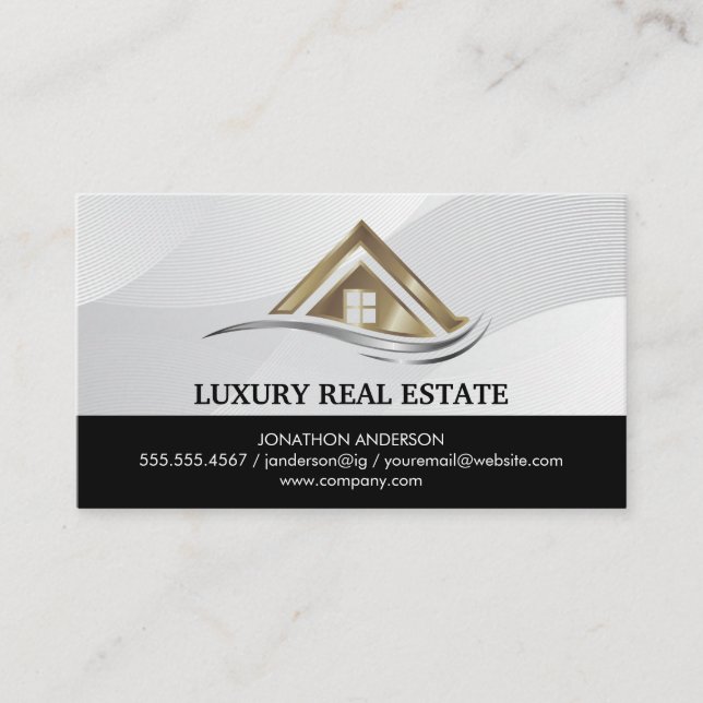 Modern Real Estate Logo | Property Management Business Card (Front)