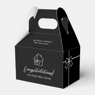 Modern Real Estate Marketing Custom New Home Black Favour Box