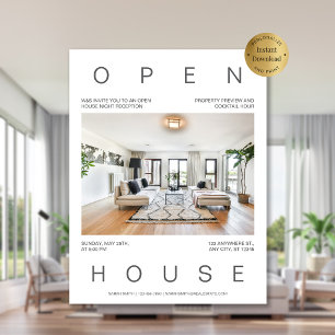Modern Real Estate Open House Invitation Template Flyer