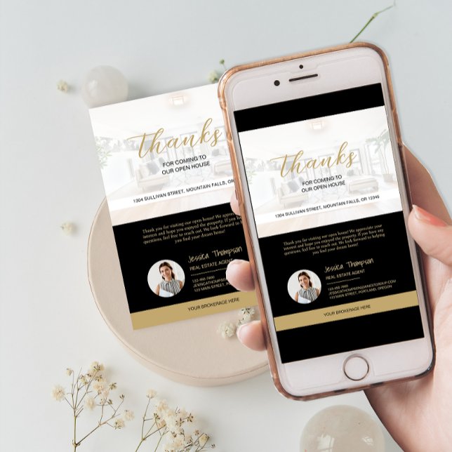 Modern Real Estate Open House Thank You Card (Modern Real Estate Open House Thank You Card)