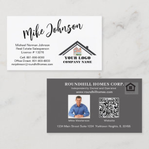 Modern Real Estate Professional Logo QR Code    Business Card