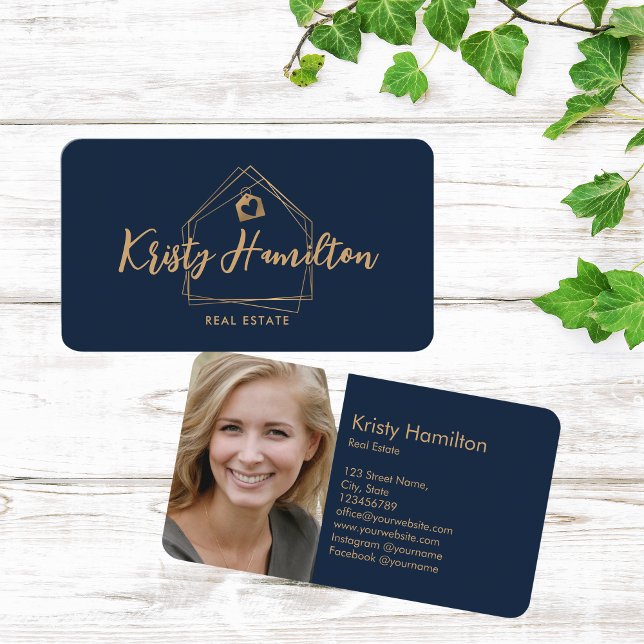 modern real estate professional realtor add photo business card (Creator Uploaded)