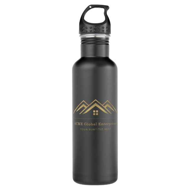 Modern Real Estate Promotional Realtor Logo 710 Ml Water Bottle (Front)