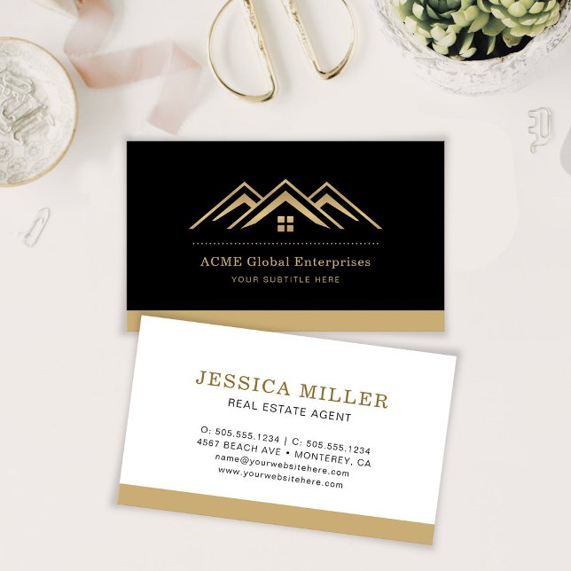Modern Real Estate Promotional Realtor Logo Business Card (Creator Uploaded)