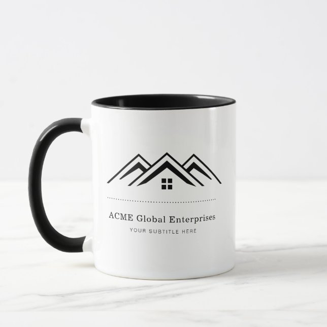 Modern Real Estate Promotional Realtor Logo Mug (Left)