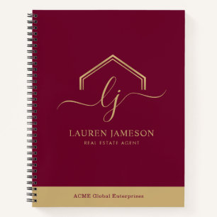 Modern Real Estate Promotional Realtor Logo Notebook
