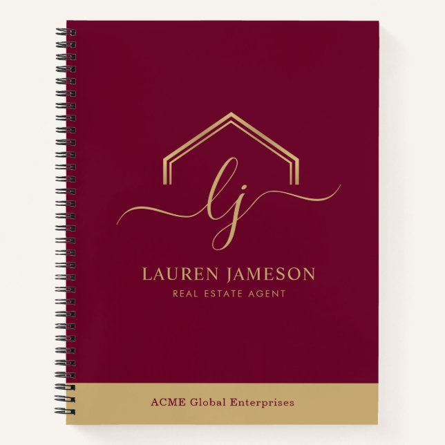 Modern Real Estate Promotional Realtor Logo Notebook (Front)