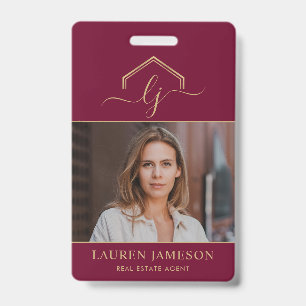 Modern Real Estate Promotional Realtor Name Tag ID Badge