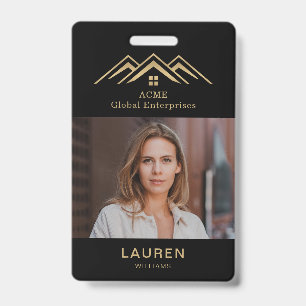 Modern Real Estate Promotional Realtor Name Tag ID Badge
