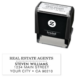 Modern Real Estate Promotional With Realtor Logo Self-inking Stamp