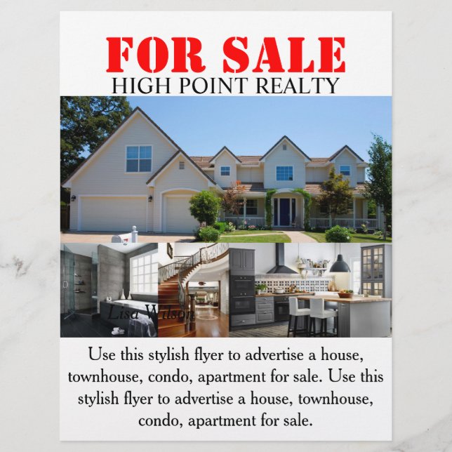 Modern Real Estate Realtor For Sale Flyer (Front)