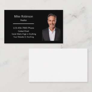 Modern Real Estate Realtor Photo Business Cards