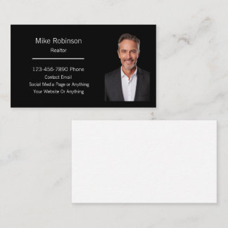 Modern Real Estate Realtor Photo Business Cards