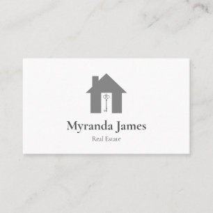 Modern Real Estate Simple Grey House Realtor Business Card