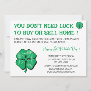 Modern Real Estate St Patrick's Day Promotional Card