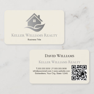 Modern Real Estate white and gold custom logo  Business Card