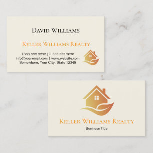 Modern Real Estate white and gold custom logo Business Card