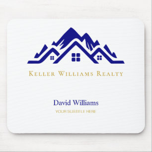 Modern Real Estate white and gold custom logo Mouse Pad