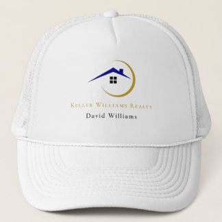 Modern Real Estate white and gold custom logo  Trucker Hat
