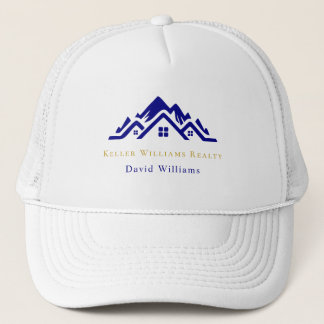 Modern Real Estate white and gold custom logo  Trucker Hat