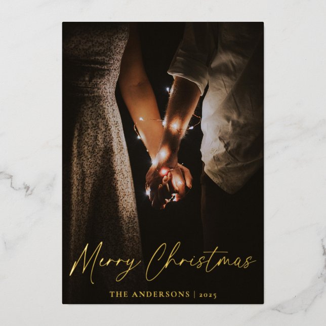 Modern Real Foil Script Merry Christmas (Front)