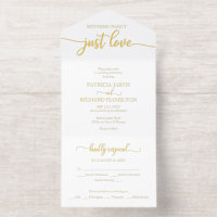 Modern Real Foil Wedding All-In-One Invitation