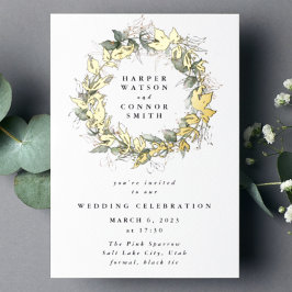 Modern Real Gold Eucalyptus Wreath Wedding