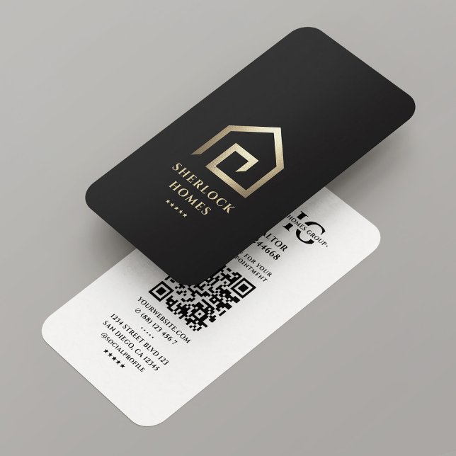 Modern Realtor Elegant Gold Real Estate House Logo Business Card (Modern Realtor Elegant Gold Real Estate House Logo Business Card
)