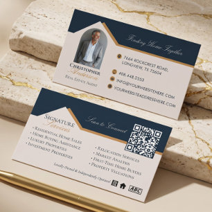 Modern Realtor Luxury Property Marketing Photo QR Business Card
