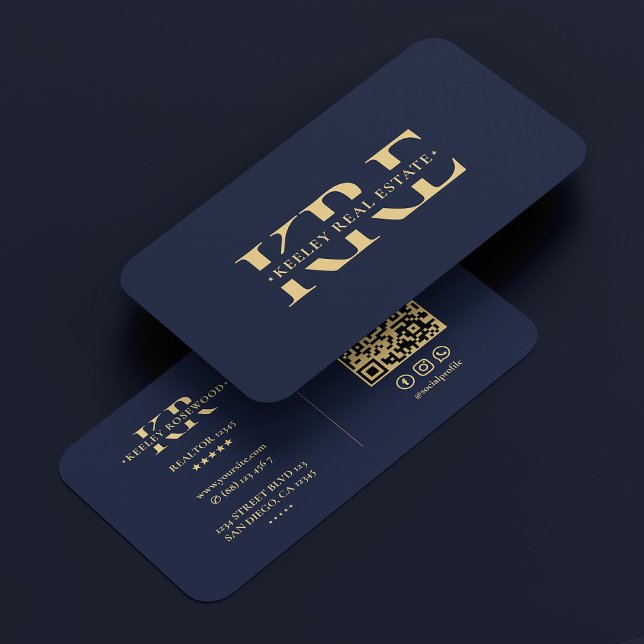 Modern Realtor Mortgage Broker Navy Blue  Business Card (Modern Realtor Mortgage Broker Navy Blue Business Card
)