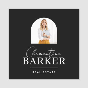 Modern Realtor Name Badge with Photo Arch Elegant