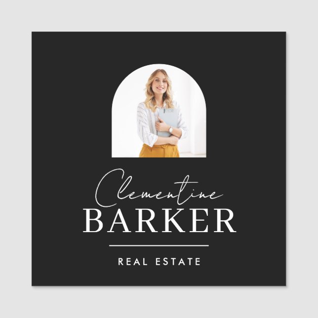 Modern Realtor Name Badge with Photo Arch Elegant (Front)