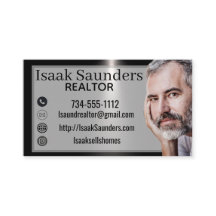 Modern Realtor Photo Business Card Real Estate QR
