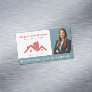 Modern Realtor Professional Real Estate agents Magnetic Business Card