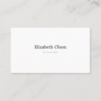 Modern Realtor Promotional minimalist white simple Business Card