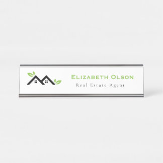 Modern Realtor Promotional Real Estate agents Desk Name Plate