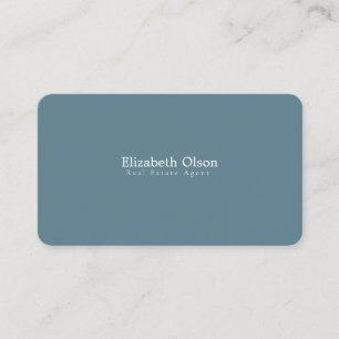 Modern Realtor Promotional simple blue white Business Card