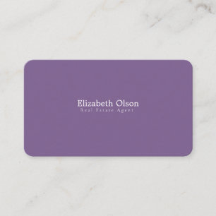 Modern Realtor Promotional simple purple white Business Card