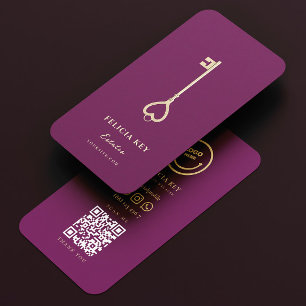 Modern Realtor Real Estate Agent Luxury Purple Business Card
