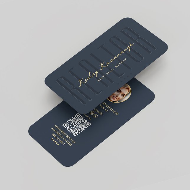 Modern Realtor Real Estate Agent Photo Blue Business Card (Modern Realtor Real Estate Agent Photo Blue Business Card
)