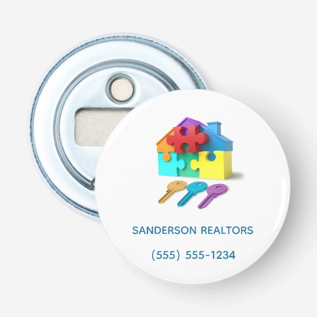 Modern Realtor Real Estate Business Promotional Bottle Opener (Front)