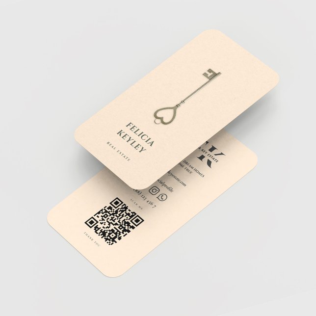 Modern Realtor Real Estate Monogram Champagne Business Card (Modern Realtor Real Estate Monogram Champagne Business Card
)