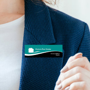 Modern Realtor Real Estate Office Name Tag