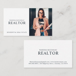 Modern Realtor Real Estate Photo Business Card