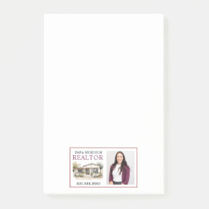 Modern Realtor Watercolor House Post-it Notes